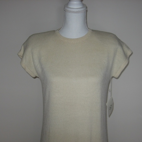 ST JOHN Neiman Marcus Cream/Black Knit Dress 10 - Picture 2 of 7